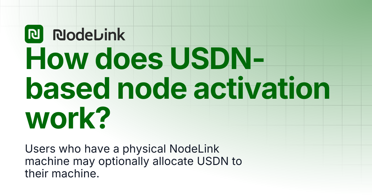 How does USDN-based node activation work? | NODELINK Docs
